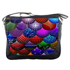 Fun Balls Pattern Colorful And Ornamental Balls Pattern Background Messenger Bags by Nexatart