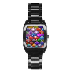 Fun Balls Pattern Colorful And Ornamental Balls Pattern Background Stainless Steel Barrel Watch by Nexatart