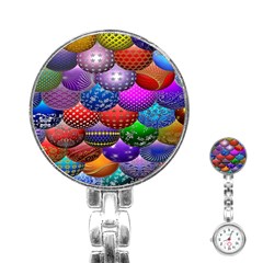 Fun Balls Pattern Colorful And Ornamental Balls Pattern Background Stainless Steel Nurses Watch by Nexatart