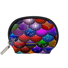 Fun Balls Pattern Colorful And Ornamental Balls Pattern Background Accessory Pouches (small)  by Nexatart