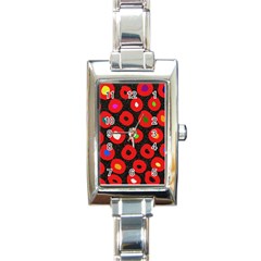 Polka Dot Texture Digitally Created Abstract Polka Dot Design Rectangle Italian Charm Watch by Nexatart