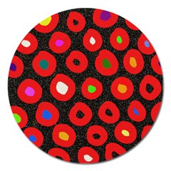 Polka Dot Texture Digitally Created Abstract Polka Dot Design Magnet 5  (round) by Nexatart