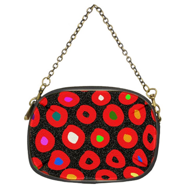 Polka Dot Texture Digitally Created Abstract Polka Dot Design Chain Purses (Two Sides) 