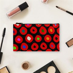 Polka Dot Texture Digitally Created Abstract Polka Dot Design Cosmetic Bag (small)  by Nexatart