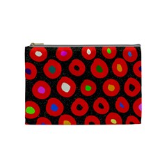 Polka Dot Texture Digitally Created Abstract Polka Dot Design Cosmetic Bag (medium)  by Nexatart