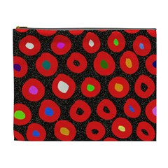 Polka Dot Texture Digitally Created Abstract Polka Dot Design Cosmetic Bag (xl) by Nexatart