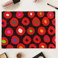 Polka Dot Texture Digitally Created Abstract Polka Dot Design Cosmetic Bag (xxl)  by Nexatart