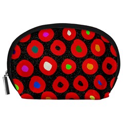 Polka Dot Texture Digitally Created Abstract Polka Dot Design Accessory Pouches (large)  by Nexatart