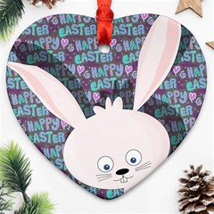 Easter Bunny  Heart Ornament (two Sides) by Valentinaart