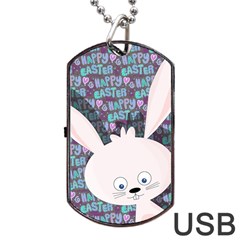 Easter Bunny  Dog Tag Usb Flash (two Sides) by Valentinaart