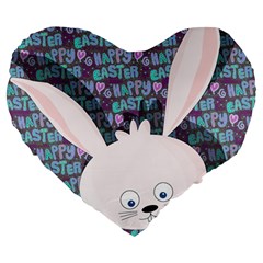 Easter Bunny  Large 19  Premium Heart Shape Cushions by Valentinaart