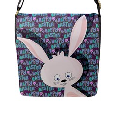 Easter Bunny  Flap Messenger Bag (l)  by Valentinaart