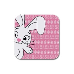 Easter Bunny  Rubber Square Coaster (4 Pack)  by Valentinaart