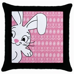 Easter Bunny  Throw Pillow Case (black) by Valentinaart