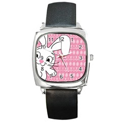 Easter Bunny  Square Metal Watch by Valentinaart