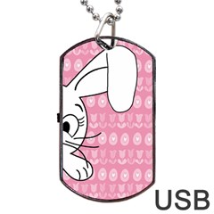 Easter Bunny  Dog Tag Usb Flash (two Sides) by Valentinaart