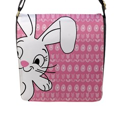 Easter Bunny  Flap Messenger Bag (l)  by Valentinaart