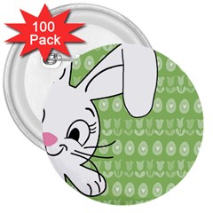 Easter bunny  3  Buttons (100 pack) 