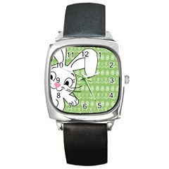 Easter bunny  Square Metal Watch