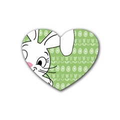 Easter bunny  Rubber Coaster (Heart) 