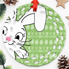 Easter bunny  Round Filigree Ornament (Two Sides)