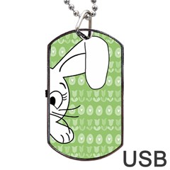 Easter Bunny  Dog Tag Usb Flash (one Side) by Valentinaart