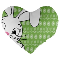 Easter bunny  Large 19  Premium Heart Shape Cushions