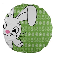 Easter Bunny  Large 18  Premium Flano Round Cushions by Valentinaart