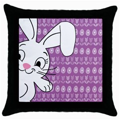 Easter Bunny  Throw Pillow Case (black) by Valentinaart