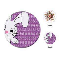 Easter Bunny  Playing Cards (round)  by Valentinaart