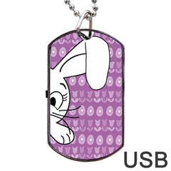 Easter Bunny  Dog Tag Usb Flash (two Sides) by Valentinaart