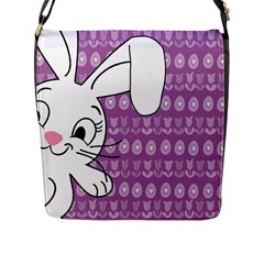 Easter Bunny  Flap Messenger Bag (l)  by Valentinaart