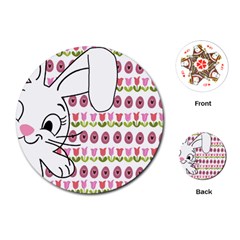 Easter Bunny  Playing Cards (round)  by Valentinaart