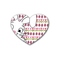 Easter Bunny  Heart Coaster (4 Pack)  by Valentinaart