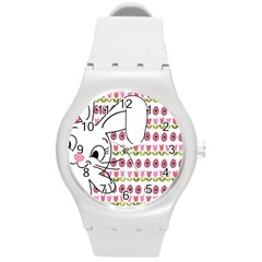 Easter Bunny  Round Plastic Sport Watch (m) by Valentinaart