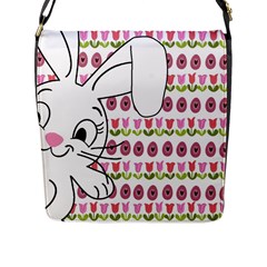 Easter Bunny  Flap Messenger Bag (l)  by Valentinaart