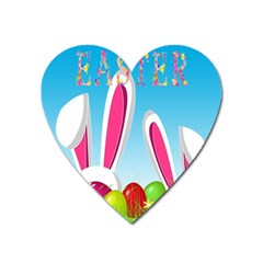 Easter Bunny  Heart Magnet by Valentinaart