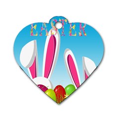 Easter Bunny  Dog Tag Heart (two Sides) by Valentinaart