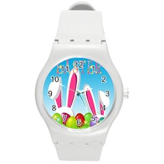 Easter Bunny  Round Plastic Sport Watch (m) by Valentinaart