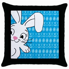 Easter Bunny  Throw Pillow Case (black) by Valentinaart