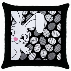 Easter Bunny  Throw Pillow Case (black) by Valentinaart