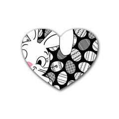 Easter Bunny  Rubber Coaster (heart)  by Valentinaart