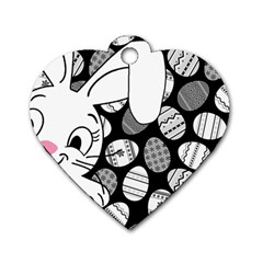 Easter Bunny  Dog Tag Heart (one Side) by Valentinaart