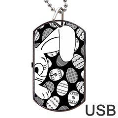 Easter Bunny  Dog Tag Usb Flash (one Side) by Valentinaart