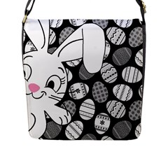 Easter Bunny  Flap Messenger Bag (l)  by Valentinaart