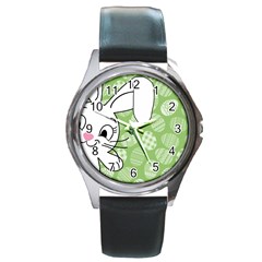 Easter bunny  Round Metal Watch