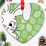 Easter bunny  Heart Ornament (Two Sides) Front