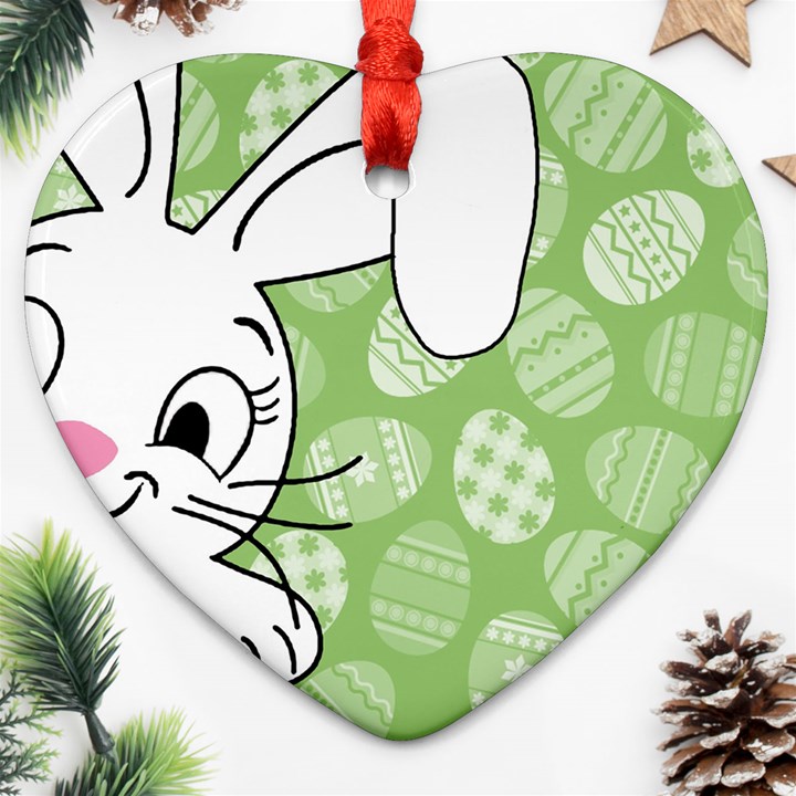 Easter bunny  Heart Ornament (Two Sides)