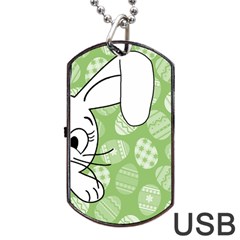 Easter Bunny  Dog Tag Usb Flash (one Side) by Valentinaart