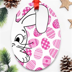 Easter Bunny  Oval Ornament (two Sides) by Valentinaart